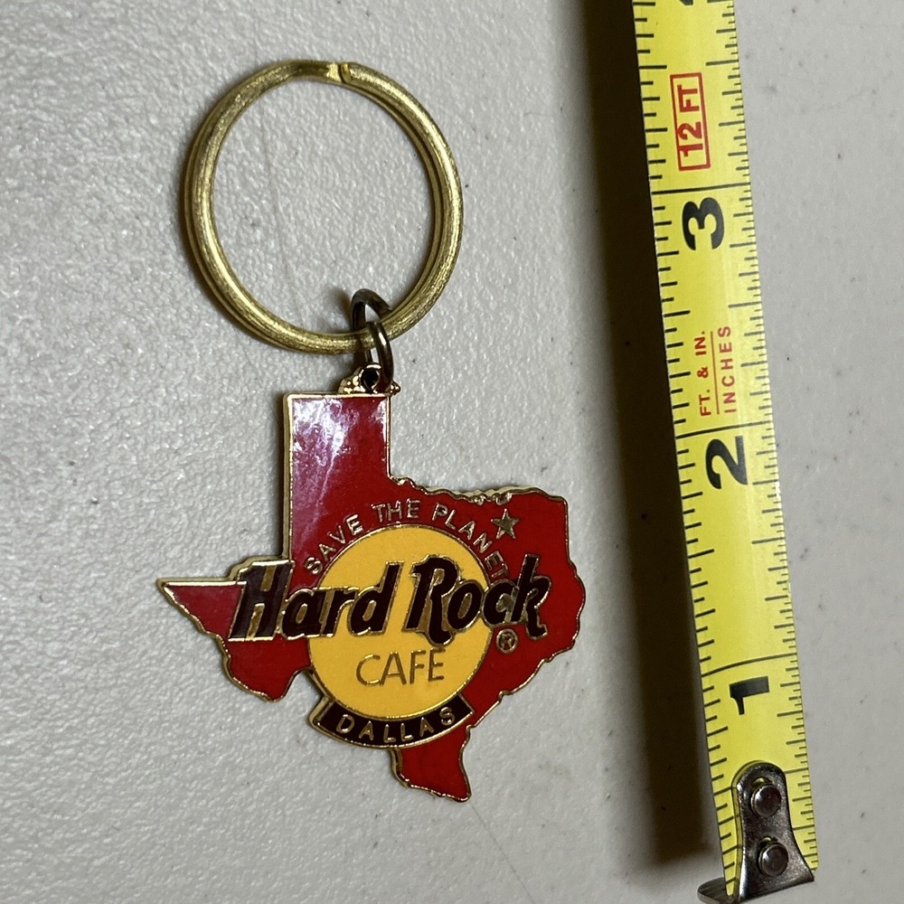 Hard Rock Cafe Dallas State of Texas and Logo Keychain Keyring